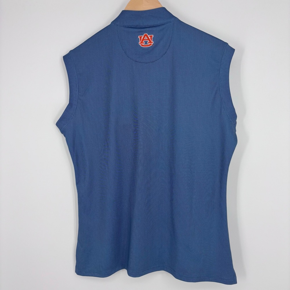 Auburn Tigers Horn Legend Bamboo Full Zip Performance Vest Mens L Blue Golf NEW - Picture 10 of 11